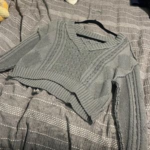Cropped knit sweater